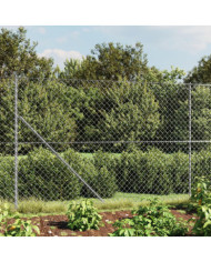 Clôture en mailles de chaîne avec bride argenté 1,4x25 m | Mobilier & Déco