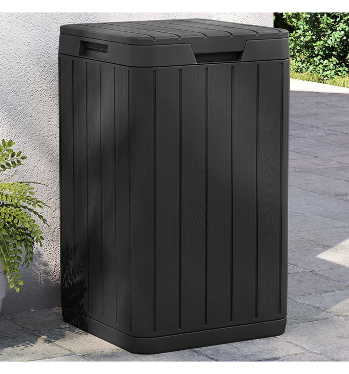 Poubelle d'extérieur anthracite 38x38x65 cm PP | Mobilier & Déco