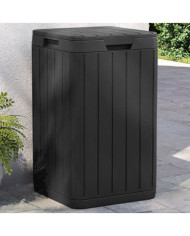 Poubelle d'extérieur anthracite 38x38x65 cm PP | Mobilier & Déco
