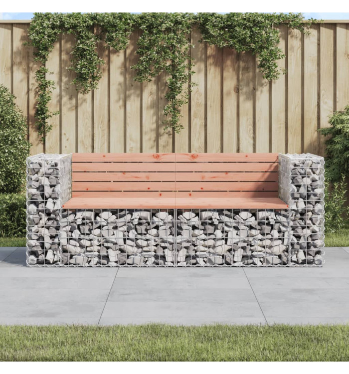 Banc de jardin design gabion 184x71x65,5 cm bois massif douglas | Mobilier & Déco