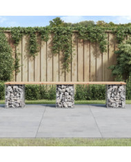 Banc de jardin design de gabion 203x31x42 cm bois massif de pin | Mobilier & Déco