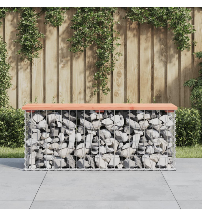 Banc jardin design gabion 103x31,5x42 cm bois massif de douglas | Mobilier & Déco