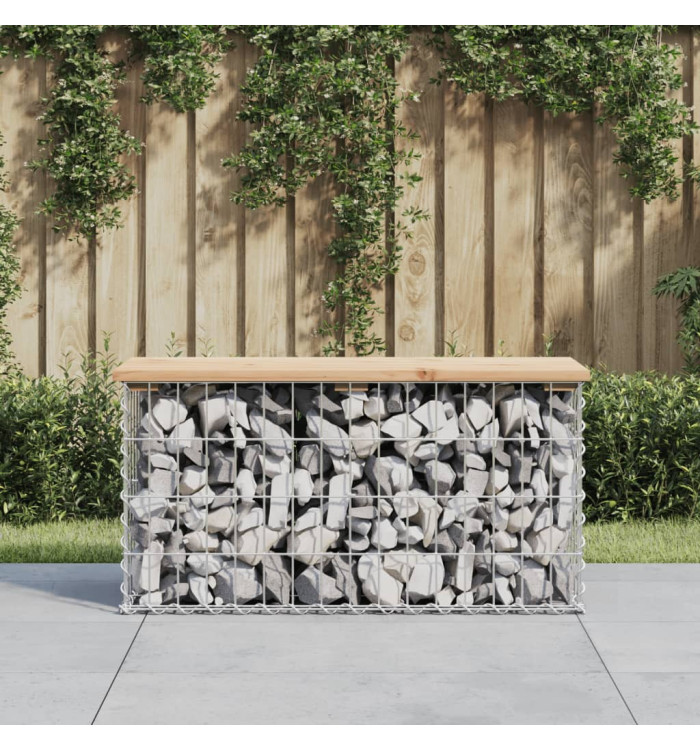 Banc de jardin design de gabion 83x31,5x42cm bois massif de pin | Mobilier & Déco