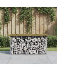 Banc de jardin design gabion 83x44x42 cm bois de pin imprégné | Mobilier & Déco