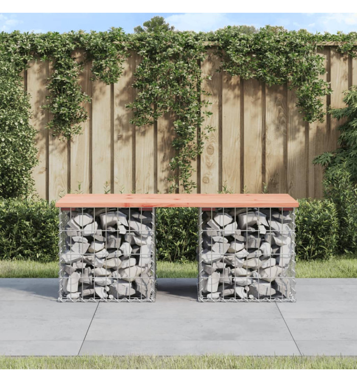 Banc de jardin design gabion 103x44x42cm bois massif de douglas | Mobilier & Déco