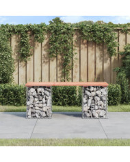 Banc de jardin design gabion 103x31x42cm bois massif de douglas | Mobilier & Déco