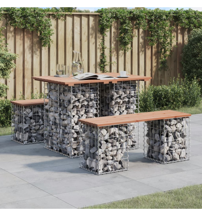 Banc de jardin design gabion 100x70x72cm bois massif de douglas | Mobilier & Déco