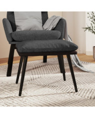Repose-pied Gris foncé 45x29,5x35 cm Tissu et similicuir | Mobilier & Déco