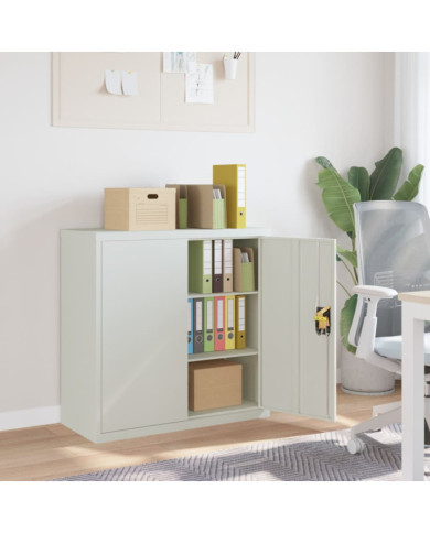 Armoire de bureau avec 2 portes Gris 90 cm Acier | Mobilier & Déco