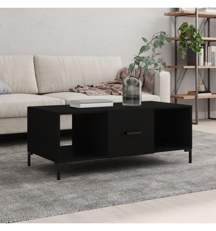 Table basse noir 102x50x40 cm bois d'ingénierie | Mobilier & Déco