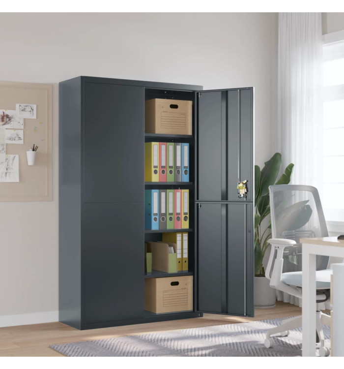 Classeur anthracite 105x40x180 cm acier | Mobilier & Déco