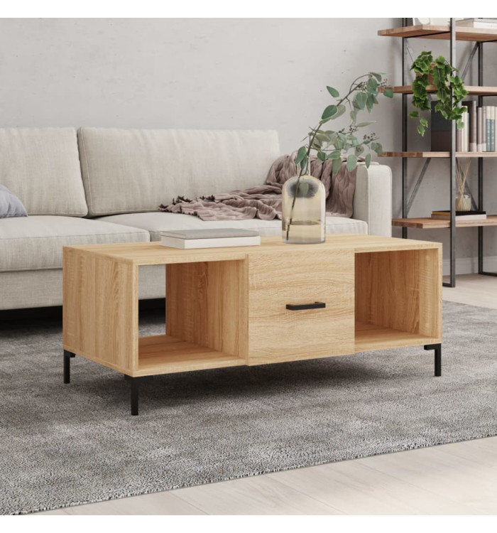 Table basse chêne sonoma 102x50x40 cm bois d'ingénierie | Mobilier & Déco