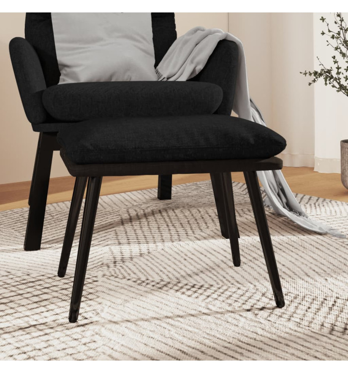 Repose-pied Noir 45x29,5x35 cm Tissu et similicuir | Mobilier & Déco
