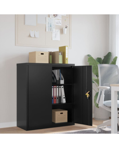 Classeur noir 90x40x105 cm acier | Mobilier & Déco