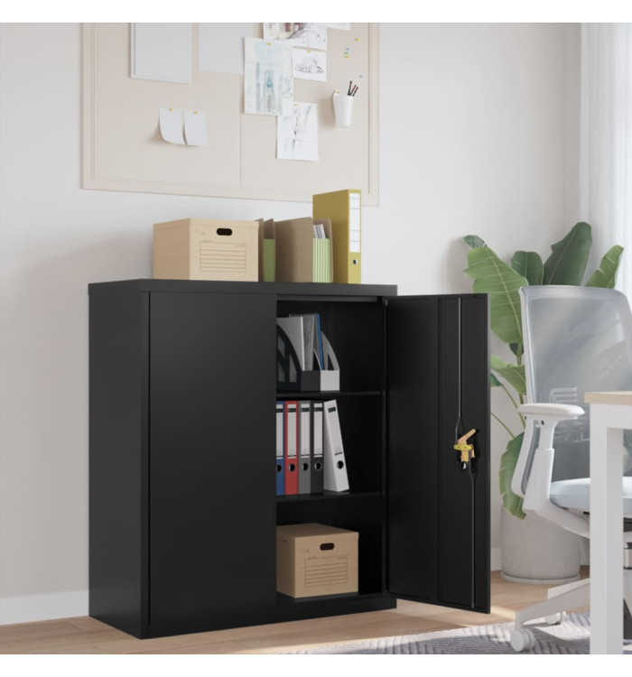 Classeur noir 90x40x105 cm acier | Mobilier & Déco
