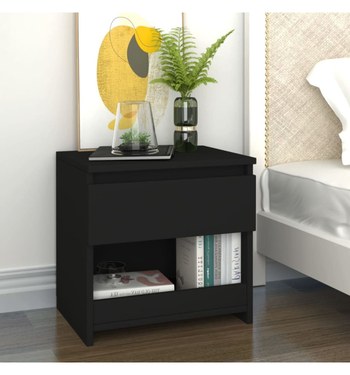 Table de chevet Noir 40x30x39 cm Aggloméré | Mobilier & Déco