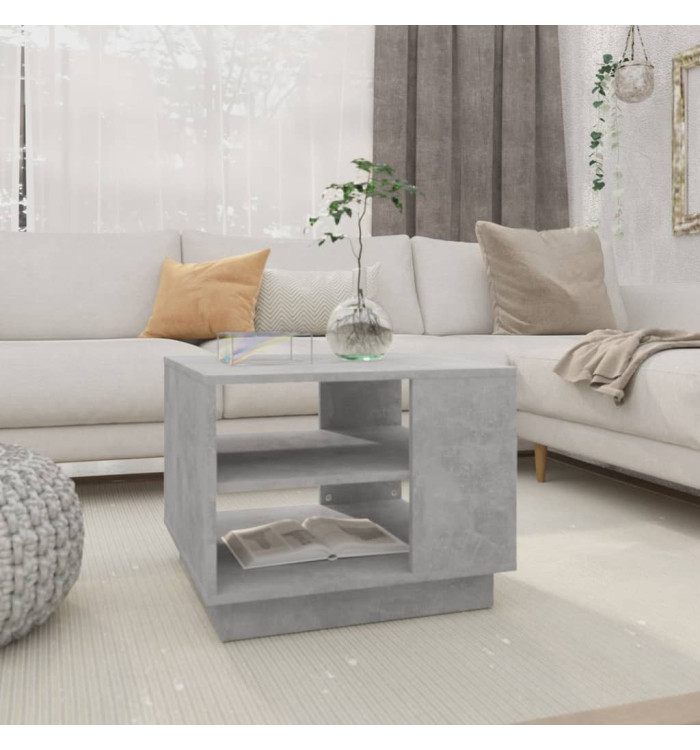 Table basse gris béton 55x55x43 cm bois d'ingénierie | Mobilier & Déco