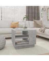 Table basse gris béton 55x55x43 cm bois d'ingénierie | Mobilier & Déco