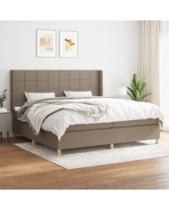 Sommier à lattes de lit avec matelas Taupe 200x200 cm Tissu | Mobilier & Déco