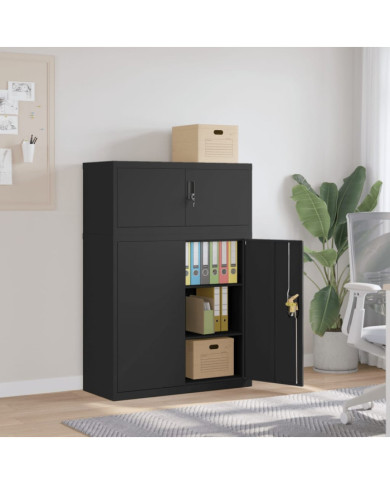 Classeur noir 90x40x130 cm acier | Mobilier & Déco
