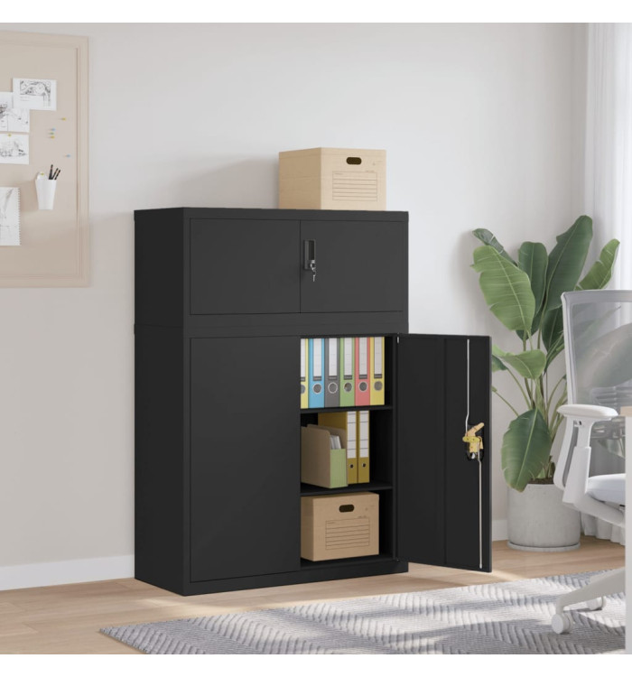Classeur noir 90x40x130 cm acier | Mobilier & Déco