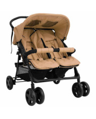 Poussette à deux places Taupe Acier | Mobilier & Déco