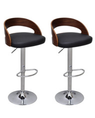 Tabourets de bar lot de 2 bois courbé | Mobilier & Déco