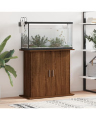 Support pour aquarium chêne marron 81x36x73cm bois d'ingénierie | Mobilier & Déco