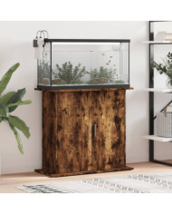 Support pour aquarium chêne fumé 81x36x73 cm bois d'ingénierie | Mobilier & Déco