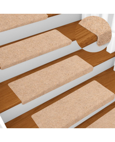 Tapis de marches d'escalier 5 pcs Marron 65x21x4 cm Aiguilleté | Mobilier & Déco