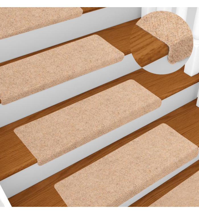 Tapis de marches d'escalier 5 pcs Marron 65x21x4 cm Aiguilleté | Mobilier & Déco
