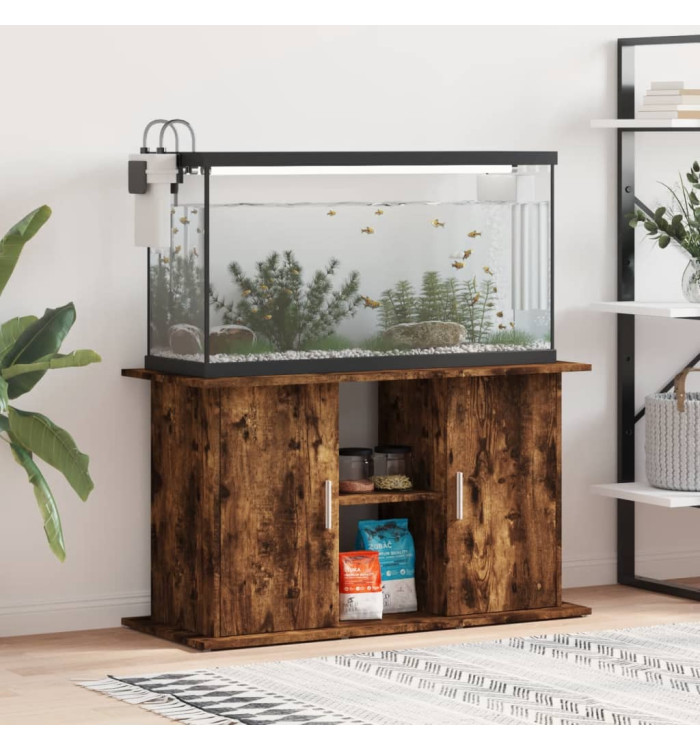 Support pour aquarium chêne fumé 101x41x58 cm bois d'ingénierie | Mobilier & Déco