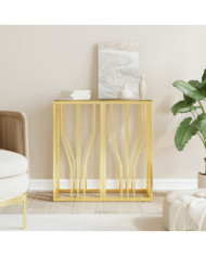 Table console doré 70x30x70 cm acier inoxydable et verre | Mobilier & Déco