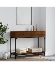 Table console chêne marron 100x34,5x75 cm bois d'ingénierie | Mobilier & Déco