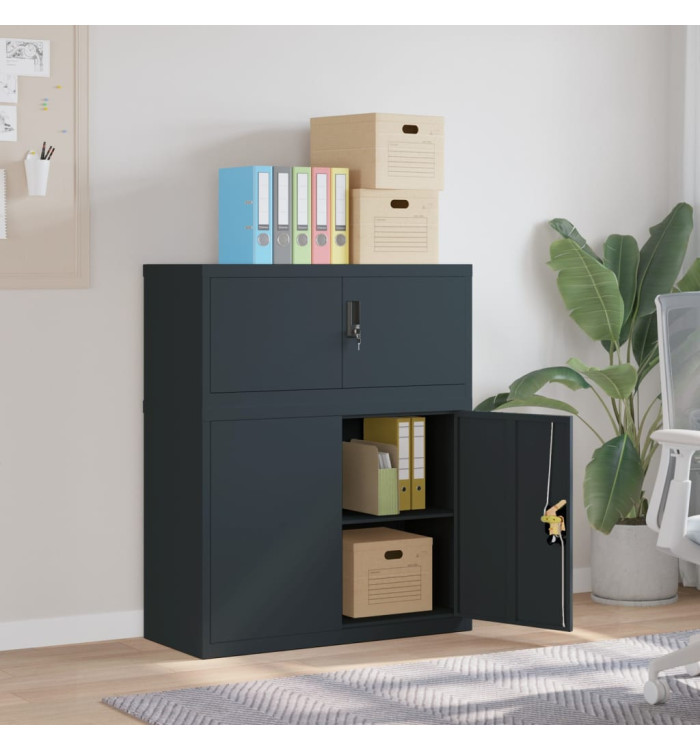 Classeur anthracite 90x40x110 cm acier | Mobilier & Déco