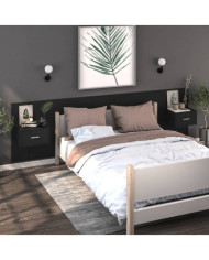 Tables de chevet murales 2 pcs Noir | Mobilier & Déco