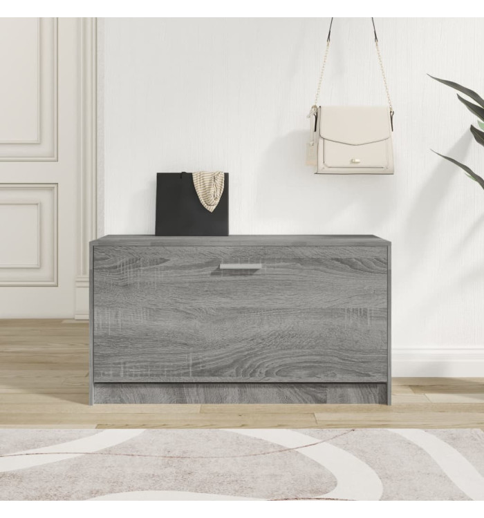 Banc à chaussures Sonoma gris 80x24x45 cm Bois d'ingénierie | Mobilier & Déco