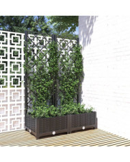 Jardinière avec treillis Noir 80x40x121,5 cm PP | Mobilier & Déco