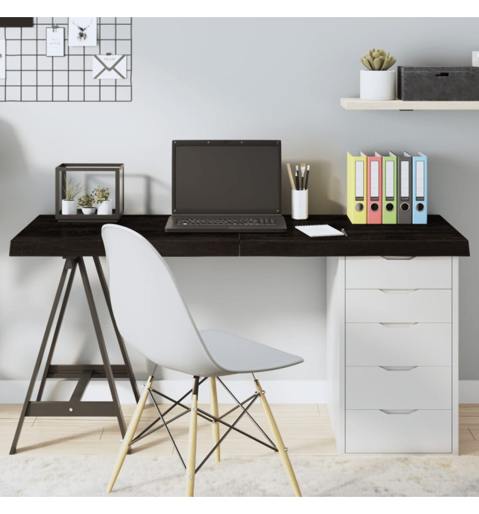 Dessus de table marron foncé bois chêne massif traité | Mobilier & Déco