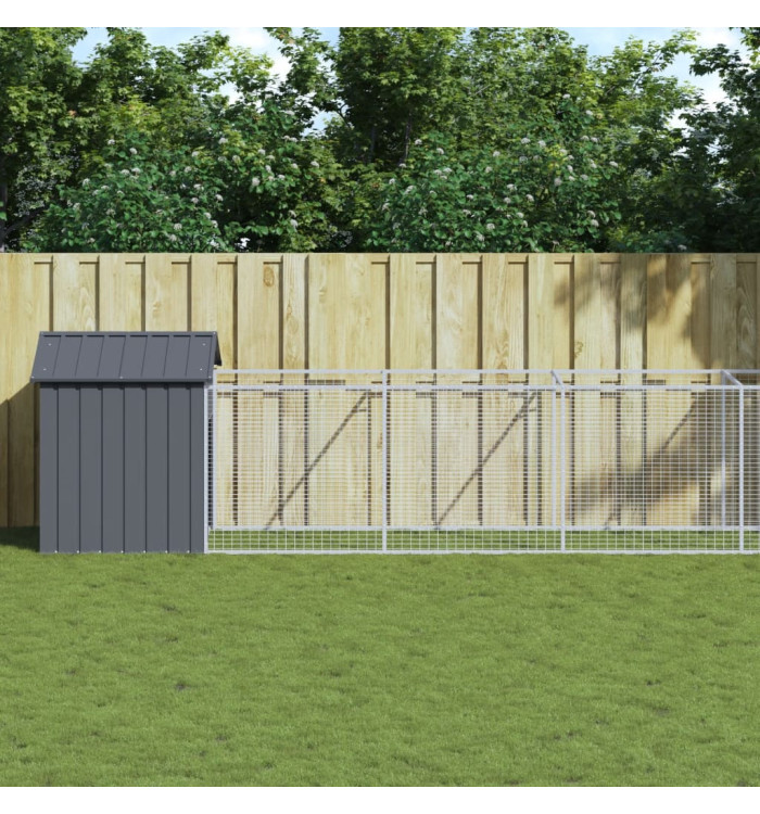 Niche pour chien avec toit anthracite acier galvanisé | Mobilier & Déco