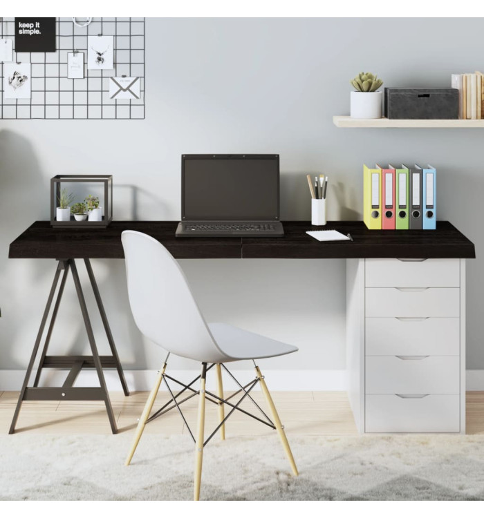 Dessus de table marron foncé bois chêne massif traité | Mobilier & Déco