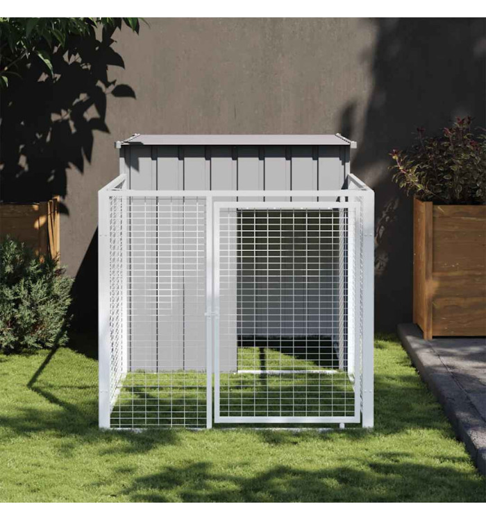 Niche pour chien avec cour gris clair 110x201x110 cm | Mobilier & Déco