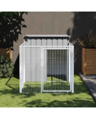 Niche pour chien avec cour gris clair 110x201x110 cm | Mobilier & Déco