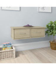 Étagère murale avec tiroirs Chêne sonoma Bois d'ingénierie | Mobilier & Déco