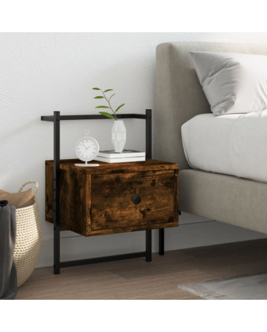 Table de chevet murale chêne fumé 35x30x51 cm cm | Mobilier & Déco