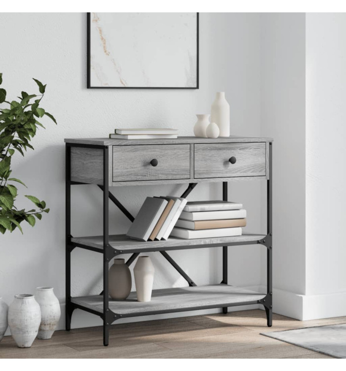 Table console sonoma gris 75x34,5x75 cm bois d'ingénierie | Mobilier & Déco