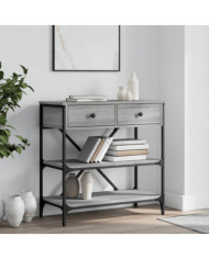 Table console sonoma gris 75x34,5x75 cm bois d'ingénierie | Mobilier & Déco