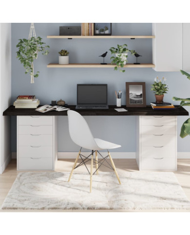 Dessus de table marron foncé bois chêne massif traité | Mobilier & Déco