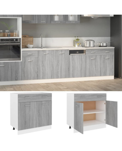 Armoire de plancher à tiroir "Lyon" Sonoma gris 80x46x81,5 cm | Mobilier & Déco