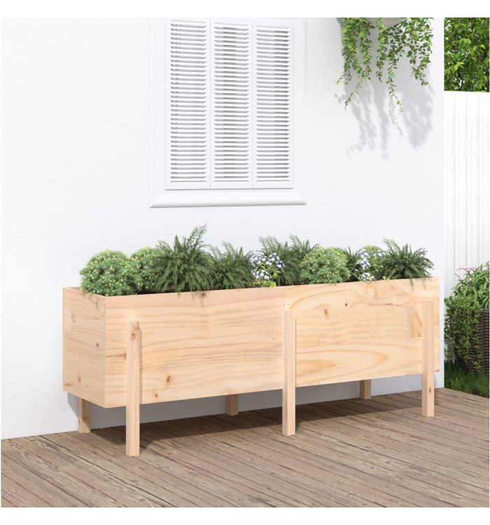 Lit surélevé de jardin 160x50x57 cm bois de pin massif | Mobilier & Déco